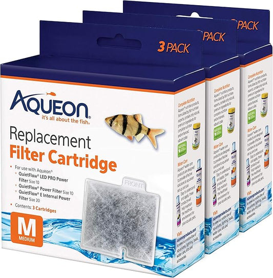 Aqueon Aquarium Fish Tank Replacement Filter Cartridges Medium - 9 pack
