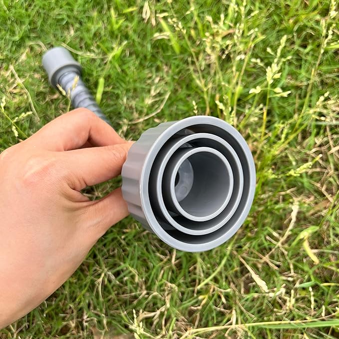 A/C Drain Lines Cleaner Tool in Wet Vac Attachment To Unclog And Evacuate, ABS Plastic Vacuum Hose Compatiable With Most PVC Pipe Sizes, Easy To Use, Grey