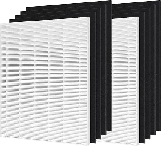 D480 True HEPA Replacement Filter D4, Compatible with Winix D480 Air Purifier, Compare to Winix D4 Filter, Item Number 1712-0100-00, 2 H13 True HEPA Filter & 8 Activated Carbon Filters