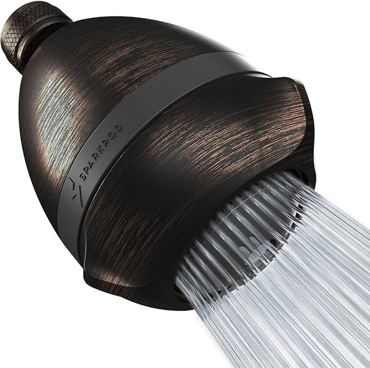 SparkPod 3-Inch Extreme High Pressure Shower Heads - Pressure Boosting with Rain, Massage & Pulsating Mode, Powerful Water-Saving Showerhead - 2.5 GPM Fixed Shower Head (Vintage Oil-Rubbed Bronze)