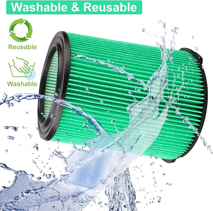 VF6000 Replacement Filter for Rigid, Compatible with 5-20 Gallon Wet/Dry Vacuums WD5500 WD0671 WD6425 WD7000 WD1280 WD1851 WD1680 WD1956 RV2400A 1400RV RV2600B, Fit for Husky 6-9 Gallon Vacs (2 Pack)