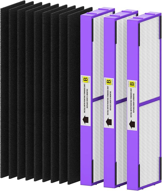 FLT4850PT Filter B Fresh Pet Replacement Compatible with Guardian Models AC4850, AC4825, AC4870, CDAP4500, AC4900, AC4300, AP2200, FLT4850PT, Violet, 3 Premium Filter+9 Carbon