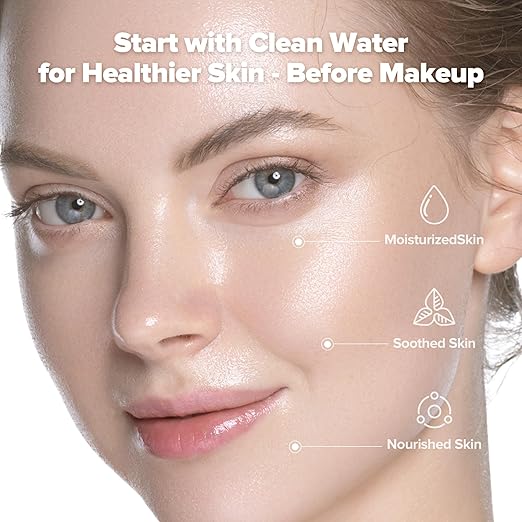 Water Filter for Sink Faucet, Double-Step Filtration, Vitamin C Gel, NSF Certified, Snowflake Holes - Removes Impurities, Chlorine and Rust - Skin Hydration, Made in Korea, Olive Green