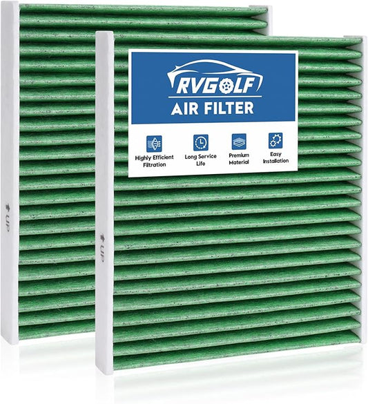 2-Pcs Cabin Air Filter Air Condition with Activated Carbon for Jeep Gladiator 20-2025 2026, Wrangler 18-2025 2026 (ONLY FIT 2.0L/3.6L/6.4L) Cabin Filter for 68301863AA Automotive Accessories