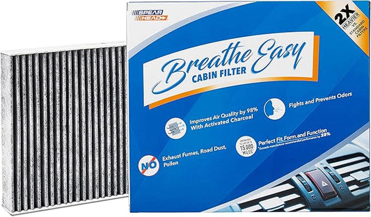 Spearhead Odor Defense Breathe Easy AC & Heater Cabin Filter | Fits 2014-20 Rogue, 2017-22 Rogue Sport Like OEM | Up to 25% Longer Lasting w/Activated Carbon (BE-854)