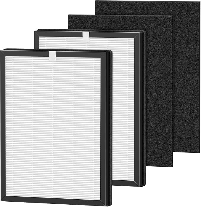 2 Pack K2 Replacement Filter Compatible with LUNINO K2 &TER Air MK-AP01 Air Purifier, 3-Stage Double-sided HEPA Filters & 2 Washable Carbon Pre-filters