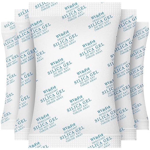 100 Gram(10Packs) Food Grade Moisture Absorber Silica Gel Desiccant Packets for Storage,Desiccant Beads Silica Gel Packs for Moisture Control