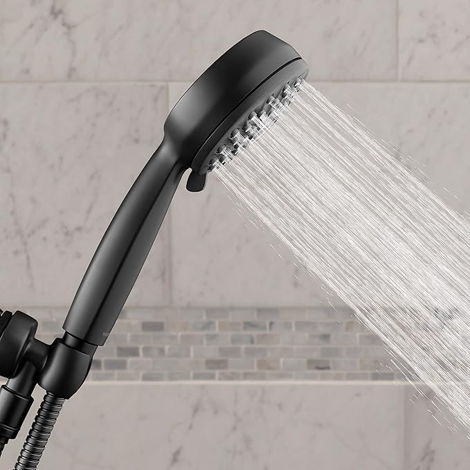 Waterpik High Pressure Hand Held Shower Head With Hose, PowerPulse Massage 7-Mode, Matte Black XPB-765ME