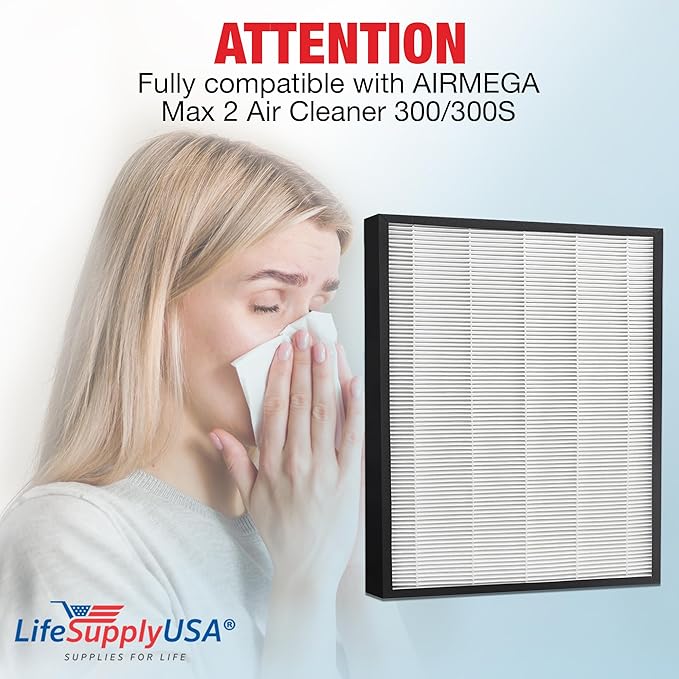 True HEPA Max2 Filter AP-1515-FP | Fits Coway Airmega 300 / 300S Air Purifiers by LifeSupplyUSA (5-Pack)