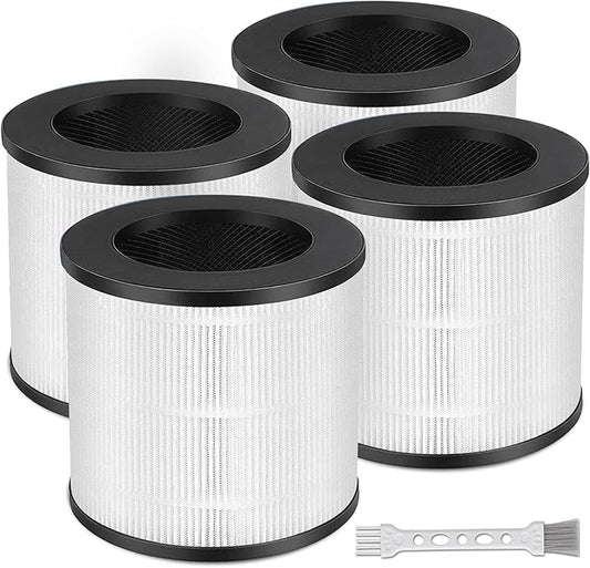 4 Pack Model 14 Replacement Filter for MA Air Puri-Fier Models 14/14B/14W, 3-in-1 Filter Contains Pre-Filter and Activated Carbon Filter。