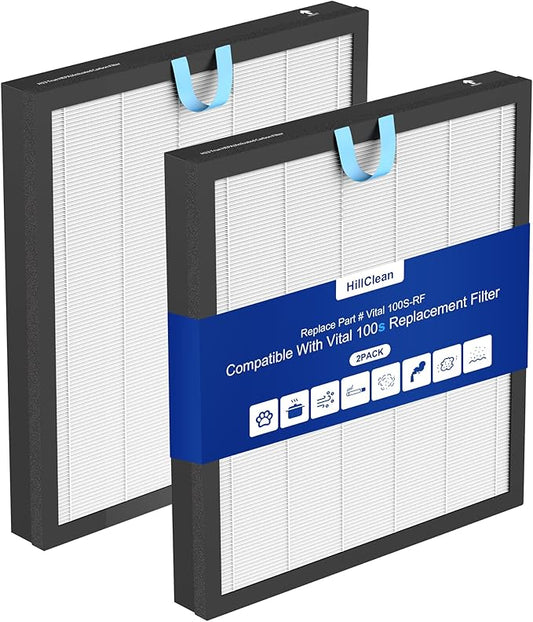 Vital 100S Replacement Filter for LEVOIT Vital 100S and Vital 100S-P Air Purifier, 3-in-1 Efficiency True HEPA and Activated Carbon Filter, Vital 100S-RF, 2pack