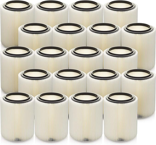 Replacement Filter for Craftsman and Ridgid Shop Vacs Part #s 9-17816, 9-17912 & Part #s VF4000, VF5000, 20 Pack, Deluxe Fine Particle Filter
