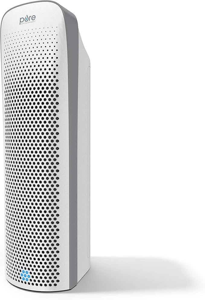Pure Enrichment PureZone Elite True HEPA Large Room Tower Air Purifier with Air Quality Monitor, 4 Stage Filtration and UV-C Light, Helps Destroy Bacteria, Smoke, Pollen & Dust (White)
