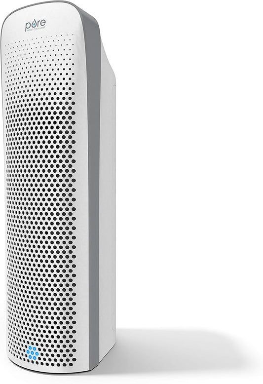 Pure Enrichment PureZone Elite True HEPA Large Room Tower Air Purifier with Air Quality Monitor, 4 Stage Filtration and UV-C Light, Helps Destroy Bacteria, Smoke, Pollen & Dust (White)