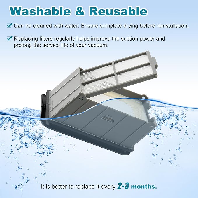 3930F 3882 HEPA Filter Replacement Compatible with Bissell CrossWave OmniForce Edge Cordless Multi-Surface Hard Floor Cleaner Wet Dry Vacuum, 4 Bissell FreshStart Filters for Select CrossWave, 1640066