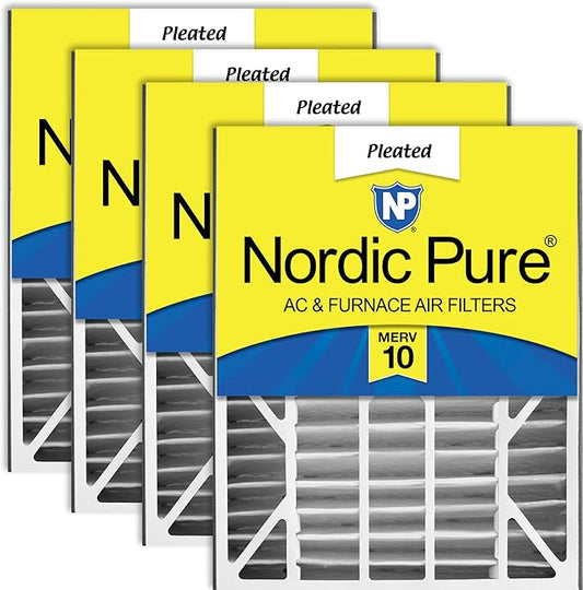 Nordic Pure 20x25x5 (19_3/4 x 24_1/4 x 4_7/8) Air Bear Replacement 255649-102 MERV 10 Air Filters 4 Pack