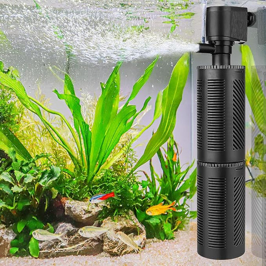 hygger 30-70 Gallon Submersible Aquarium Power Filter in-Tank Filtration with Aeration for Saltwater and Freshwater Fish Tank Internal Filters 264 GPH