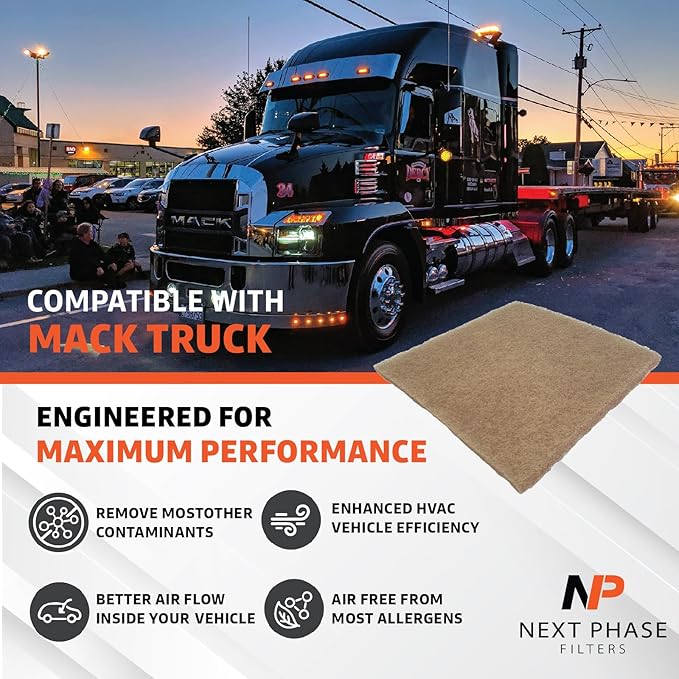 Cabin Filter - Pack of 1 - Compatible with Mack Trucks - Cabin Air Filter Replacement – Replaces O.E. 3543H9638; Baldwin PA30277; Mack Trucks CHU, CHU613, CHU614, CTP Series & Titan Series