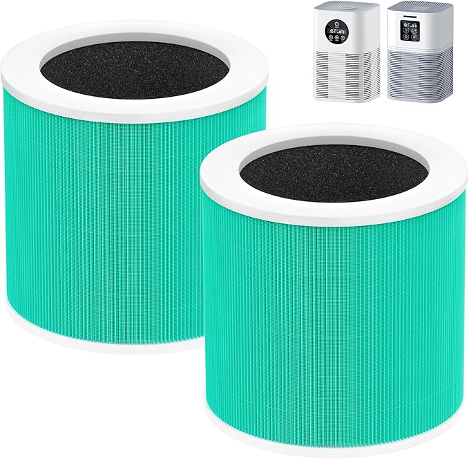 2 Pack A1 Replacement Filter Compatible with VEWIOR Air Purifier A1, HQSC-50, HQKJ-80, AMEIFU AP01W, KOIOS HQKJ-50, Tailulu PUR0003/HQZZ-60, 3-in-1 H13 True HEPA Air Cleaner Filter for Home