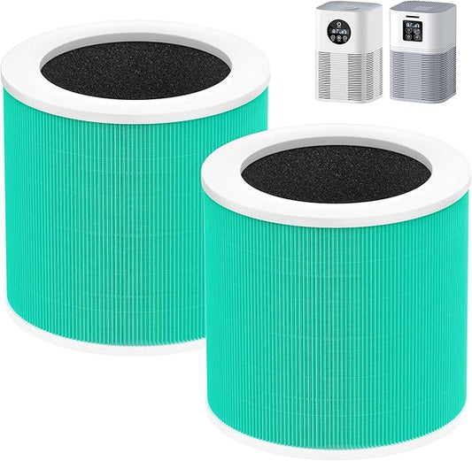2 Pack A1 Replacement Filter Compatible with VEWIOR Air Purifier A1, HQSC-50, HQKJ-80, AMEIFU AP01W, KOIOS HQKJ-50, Tailulu PUR0003/HQZZ-60, 3-in-1 H13 True HEPA Air Cleaner Filter for Home