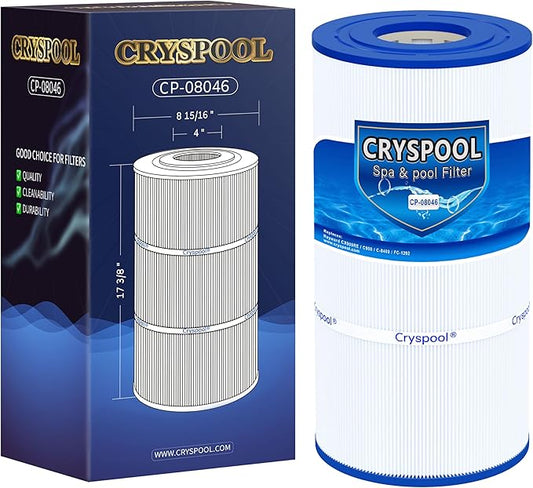 Cryspool® 08046 Filter Compatible with Hayward C900, CX900RE, C-900, PA90, Posi-Clear PXC-95, C-8409, Ultral-B6, PP-B6, FC-1292, 90 Sq. Ft Pool Filter Cartridge, 1 Pack