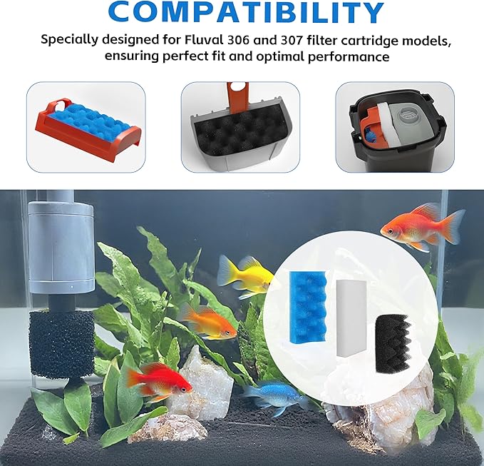306/307 Bio Foam Value Pack | Replacement Aquarium Filter Media for Fluval 306 & 307 Filters 12Pcs