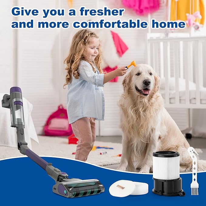 8 Pcs IP1251 IP3251 Filter Replacement Compatible with Shark Cordless PowerDetect Clean and Empty Lightweight Stick Vacuum, 1 Post-Motor Filter, 3 Pre-Motor Filter sets, 1 Cleaning Brush