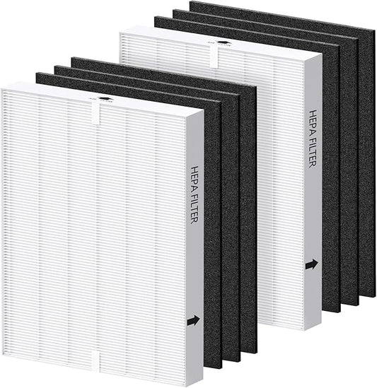AP-1512HH Filter Replacement Set for Coway Airmega AP-1512HH and Airmega 200M Air Purifiers, 2 HEPA Filter and 6 Carbon Pre-Filters, Compared to Part # 3304899
