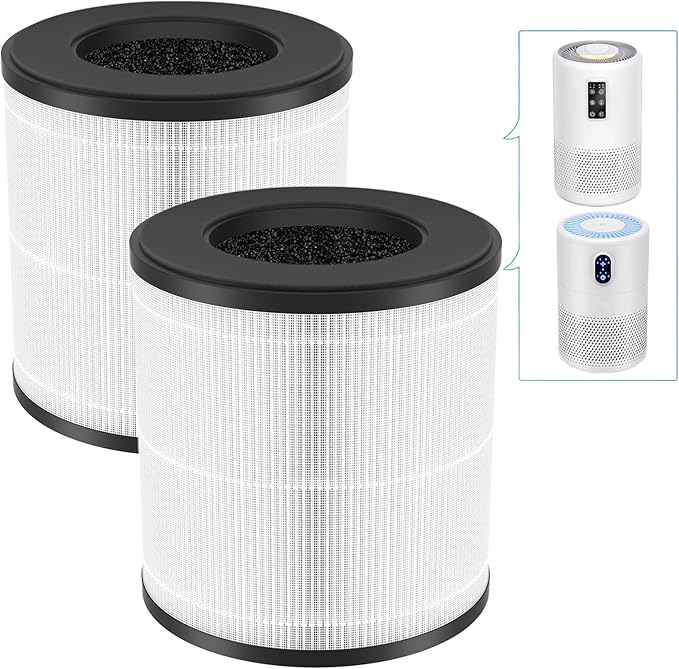 B-D02L M05 Replacement Filter for MOOKA B-D02L & M05, for KOIOS B-D02L, for VEWIOR B-D02U, for Tailulu D10 Air Purifi-er, H13 True HEPA Filter for MOOKA Air Filter Replacement, 2 Pack