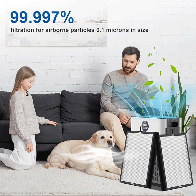 AP303 AP304 Replacement Filters, Compatible with DAYETTE ＆ FRESHDEW Air Puri-fier AP303/AP304, 3-in-1 Filtration System Replacement Filters,4 Pack