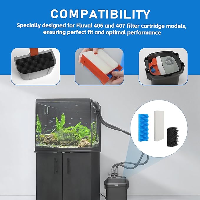 12Pcs Bio Media for Fluval 406 & 407 Canister Filters - Aquarium Biological Filter Media