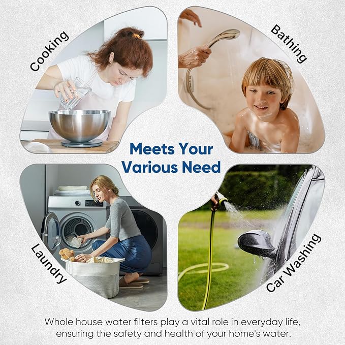 PUREPLUS 10"×4.5" String Wound Sediment Filter Compound With Iron Reducing Filter, Compatible With Whole House Water Filtration System For Well Water, 1Pack