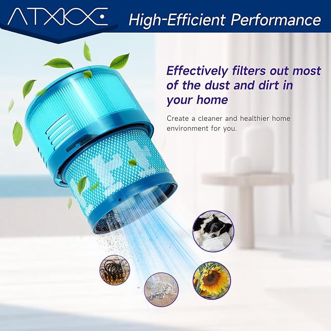 ATXKXE Gen5 Filter Replacement, Compatible with Dyson Gen5detect Absolute, Gen5outsize Absolute, Gen5detect Fluffy Cordless Vacuum Cleaner, 4 Pack Filters and 1 Clean Brush