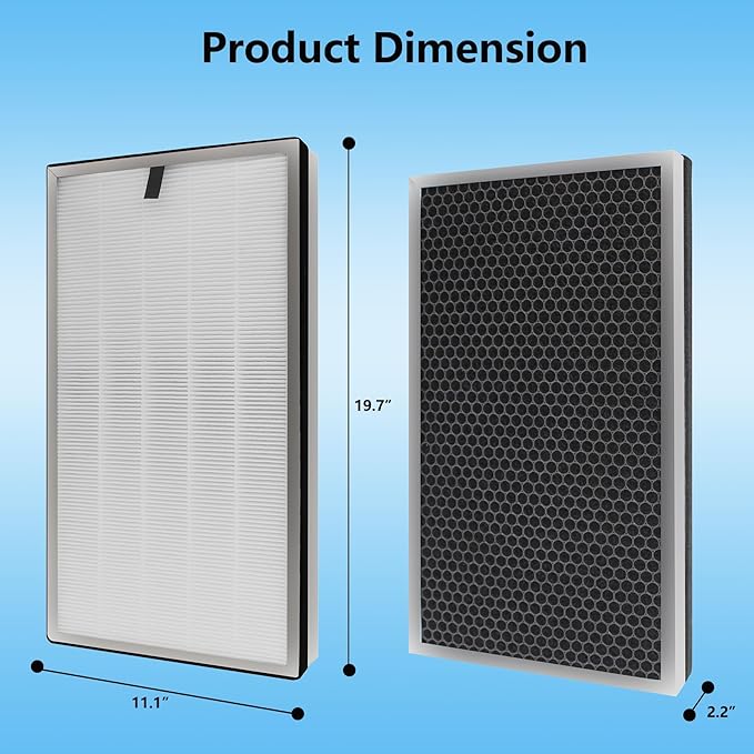112 Replacement Filter Compatible with MA Series 112 V2.0 Air Purifier, 3-in-1 H13 Filtration True HEPA Activated Carbon Filter, (2 Pack)