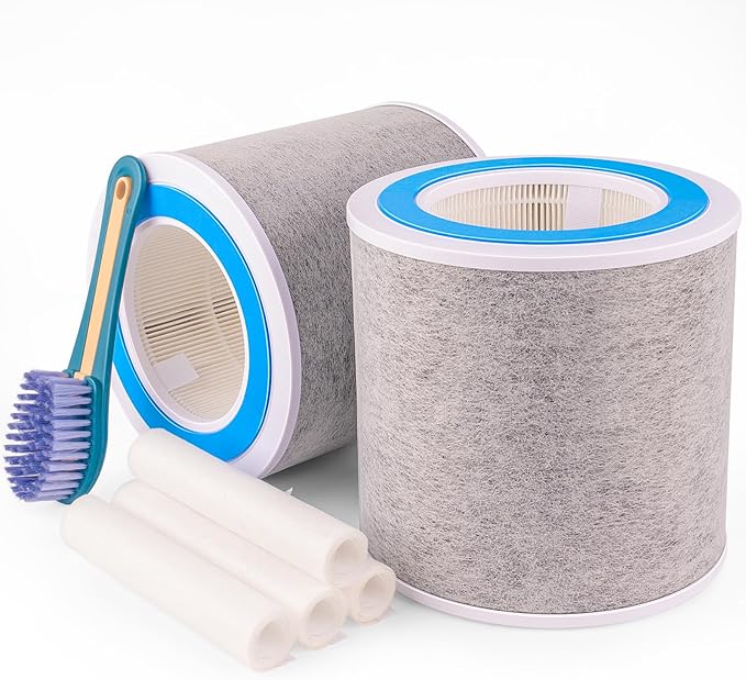 2 Pack HP102 Replacement Filter Compatible with Shark Air Purifier HP100, HP102, HP152, HP102PET, HP105, HP130, HP132, HC450, HC451, HC452, HC455, Part No. HE1FKPET, HE1FKBASMB, HE1FKBAS, HE15FKPET