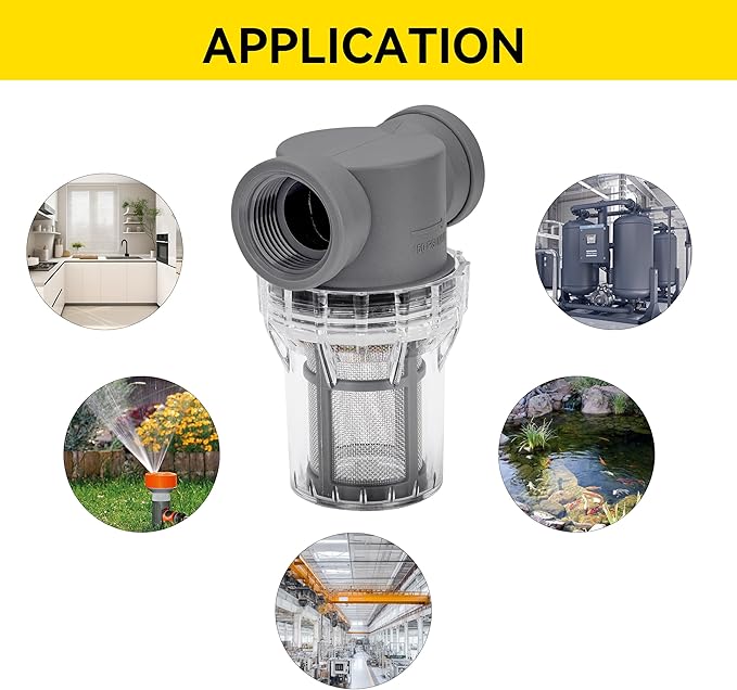 1'' Female NPT in-Line Strainer - Garden Hose Filter for High Pressure Washer, Sediment Filter with 30 Mesh Stainless Steel Screen (1'' 30 Mesh)
