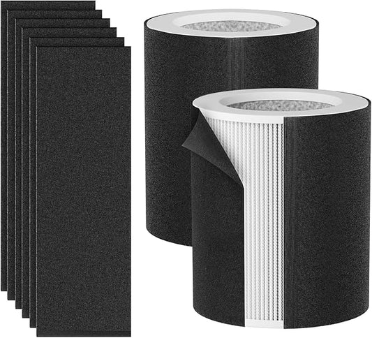 H-HF400-VP Replacement Filter Kit Compatible with Hunt-er H-HF400-VP H-PF400 with True HEPA Pre-Filter for HP400 Air Purifier Series,2 True HEPA Filter+8 Pre-Filters