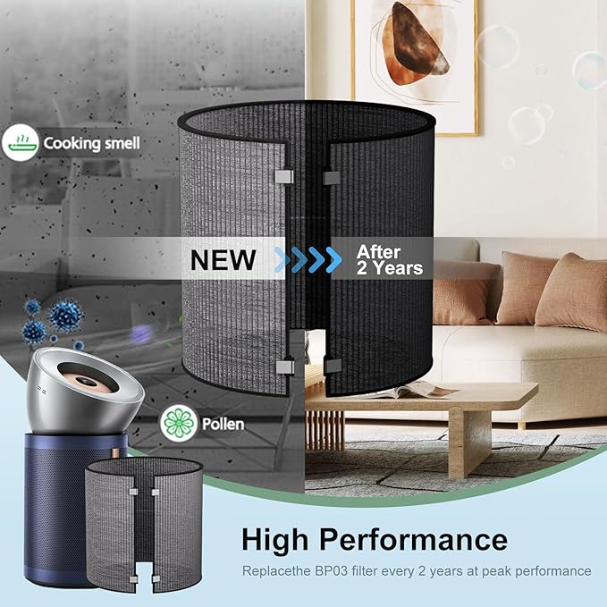 1Pack BP03 BP04 BP06 Activated Carbon Filter Compatible with Dyson Purifier Big + Quiet, For Models BP03/BP04/BP06, High-Efficient Carbon Filter, Park# 972133-02/03