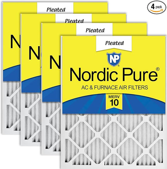 Nordic Pure 16x20x1 (Actual Size: 15 1/2 x 19 1/2 x 3/4) Pleated MERV 10 Air Filters 4 Pack