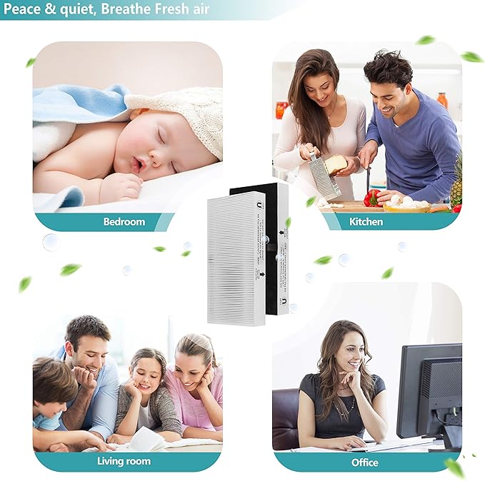 2-Pack Type U HEPA Filter, Compatible with Honeywell HRF201B, HHT270, HHT270W, HHT290 and Febreze FRF102B, FHT190W, Remove Allergens and Reduce Odors