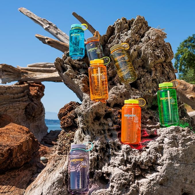 Nalgene Leak Proof Tritan BPA-Free Water Bottle - 32 oz Wide Mouth - Made in the USA for Outdoor Use & Daily Hydration (Aubergine)
