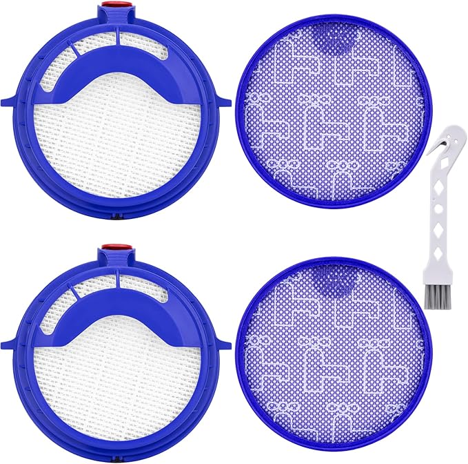2 Combo Pack Filter Kits for Dyson DC25 Vacuum Ball Filter Includes 2pcs 919171-02 Washable Pre-Motor Filter & 2pcs 916188-05 Post Motor HEPA Filter, Fits DC25 Models