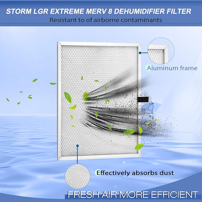 6 Pack MERV 8 Replacement Set Dehumidifier Filter Compatible with ALORAIR Commercial Storm LGR Extreme,Only Applicable to Storm LGR Extreme Dehumidifier, filter Size 12.2x 9.9 x 0.4