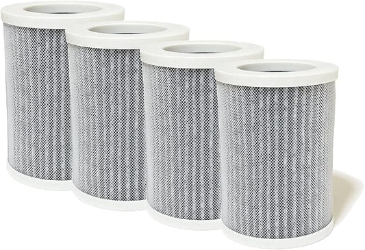 Nispira PEPERSFIL Purezone Replacement Filters For Car Air purifier Pure Enrichment Air Purifier Mini Portable (PEPERSAP) 3-in-1 HEPA Activated Carbon, 4 Packs