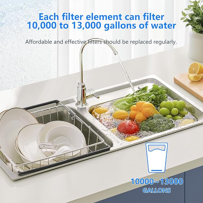 BLUERISE 5 Micron 10" x 2.5" Water Filter Replacement Whole House Sediment Home Water Filter Replacement Cartridge Ro Sediment Filter Fits Any 10" Reverse Osmosis Unit - 6 Pack