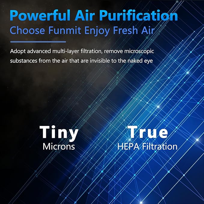Vital 100 Replacement Filter for LEVOIT Vital 100 Air Purifier, Funmit 3-in-1 H13 True HEPA High-Efficiency Activated Carbon Filter, Compared to Part # Vital 100-RF, 4 Pack