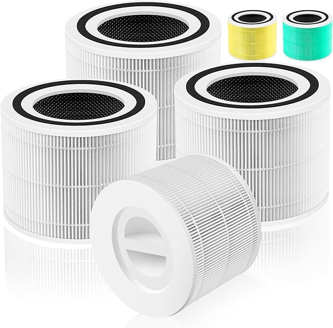 Core 300 Replacement Filter for LEVOIT Core 300/Core 300-P/Core 300S Air Purifier,3-in-1 H13 Grade True HEPA with Activated Carbon Filter, Compare to Part No. Core 300-RF,4 Pack,White