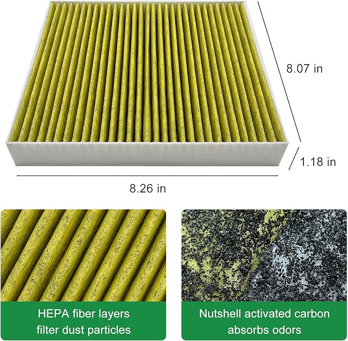 2PCS Cabin Engine Air Filter Kits Fits for CR V CRV CR-V 1.5L 2023-2025, Civic 1.5L 2022-2025, Accord 1.5L 2023-25, Integra 1.5L 2023-25, Replacement for CF11182, 80292-TF0-G01, 17220-64A-A00