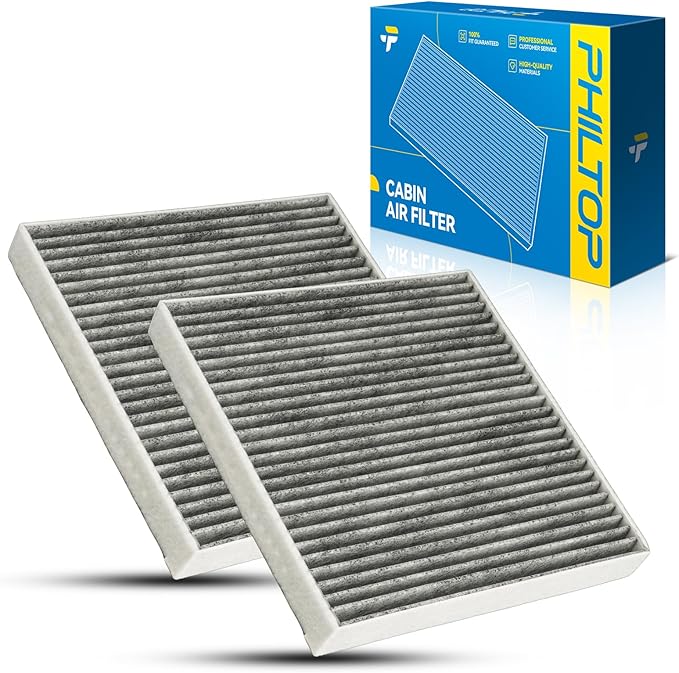 PHILTOP Cabin Air Filter,Replacement for CF10612, 2008-2015 Fortwo, 2016-2017 Fortwo, 2012-2018 Fortwo -L, 2019 fortwo -L with Activated Carbon Filter Up Dust Pollen Odor
