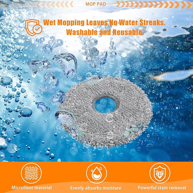 Accessories Kit for Dreame X50 Ultra Vacuum Cleaner, 1Set Main Brushes, 4 HEPA Filters, 4 Mop Pads, 6 Vacuum Bags, 6 Side Brushes, 1 Cleaning Brush, 1 Screwdriver, 24 Pack Replacement Parts